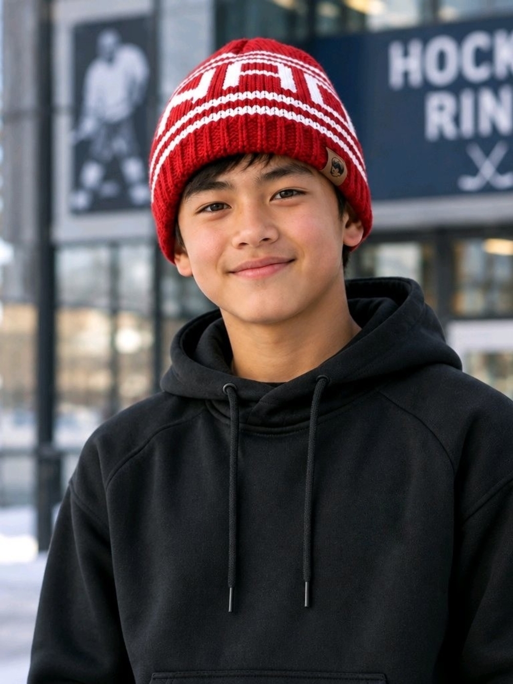 Wind River Kids Canada Knit Winter Toque Beanie Red White NEW